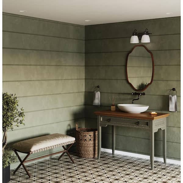 Preston 14 in. 2-Light Matte Black Vanity Light with Etched Opal Glass Shades