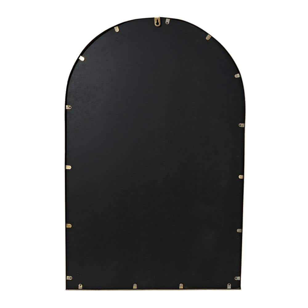 Arched Gold Metal Framed Wall Mirror, 24" x 36"