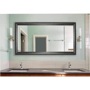 34 in. W x 67 in. H Framed Rectangular Bathroom Vanity Mirror in Black