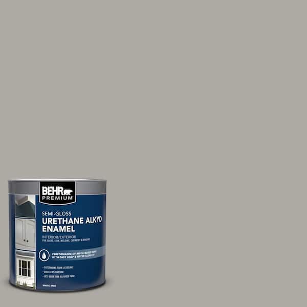 BEHR PREMIUM 1 qt. #PPU24-10 Downtown Gray Urethane Alkyd Semi-Gloss Enamel Interior/Exterior Paint
