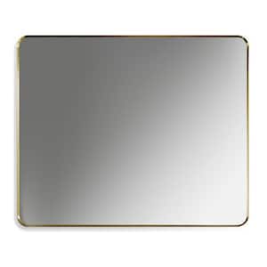 Nettuno 36 in. W x 30 in. H Small Rectangular Aluminum Framed Wall Bathroom Vanity Mirror in Brushed Gold