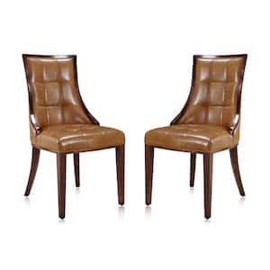 Fifth Avenue Saddle Faux Leather Dining Chair (Set of 2)