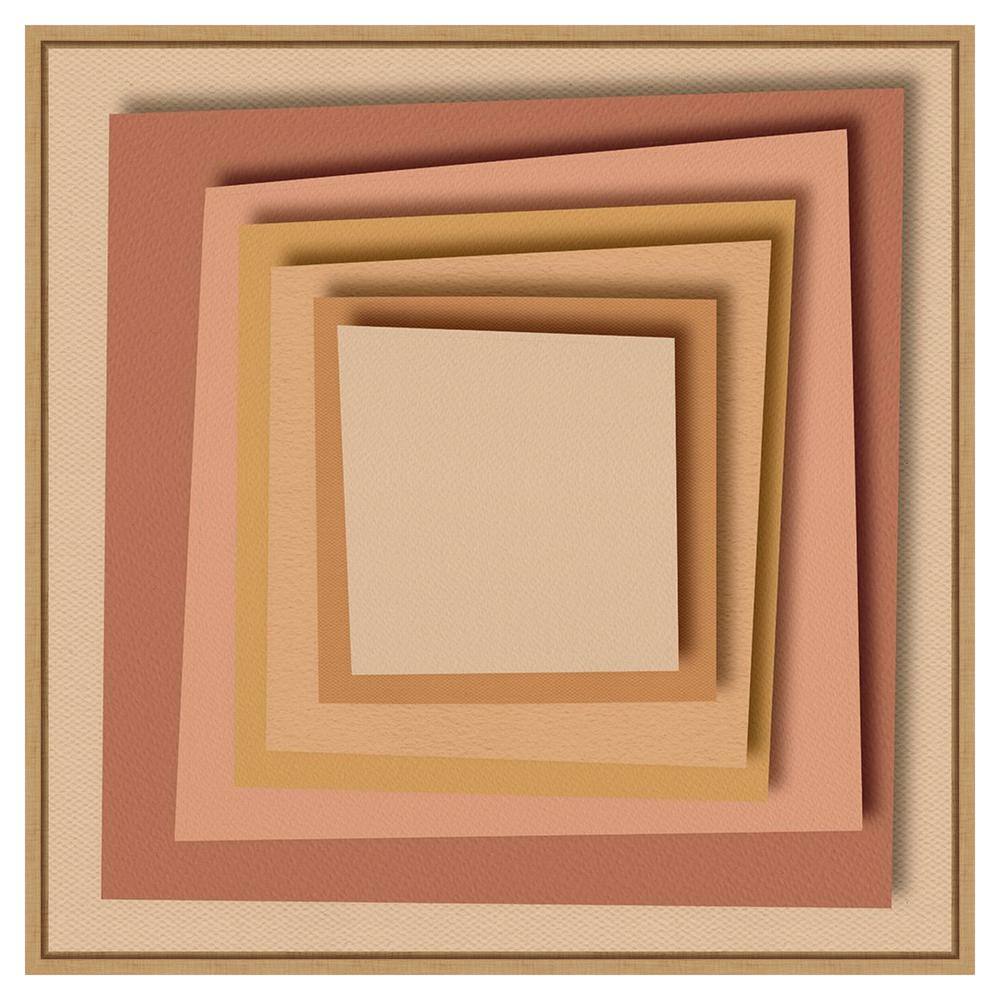 Stack Paper II Abstract Canvas Art with Maple Frame