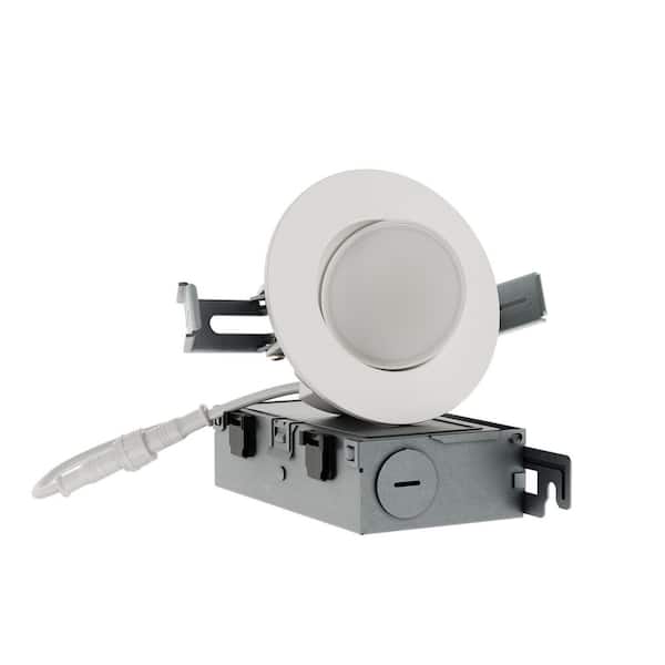 HLA 3 in. Canless LED Recessed Lighting With Super Adjustable Gimbal, CCT Select, Dimming, 600 Lumens-Round
