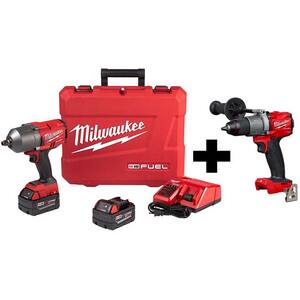 M18 FUEL 18V Lithium-Ion Brushless Cordless 1/2 in. Impact Wrench with Friction Ring Kit W/ FUEL Hammer Drill