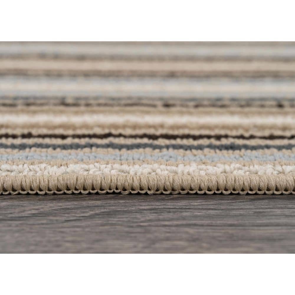 Nantucket Earth Tone 5' x 7' Tufted Synthetic Stripe Area Rug