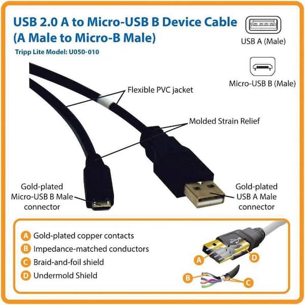 Micro-B - USB Cables - Cables - The Home Depot