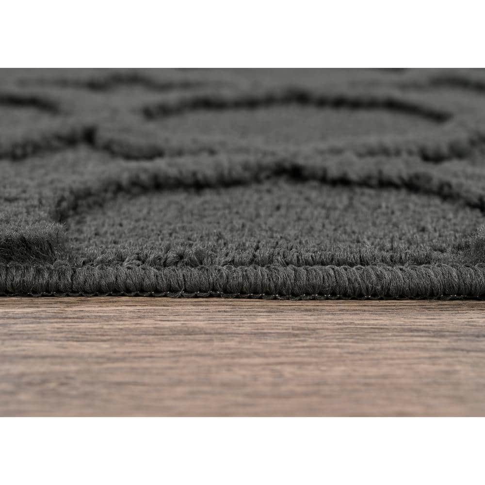 Cinder Gray Trellis 4' x 6' Tufted Synthetic Area Rug