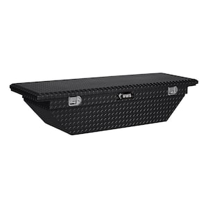 60 in. Gloss Black Aluminum Angled Crossover Truck Tool Box with Low Profile (Heavy Packaging)