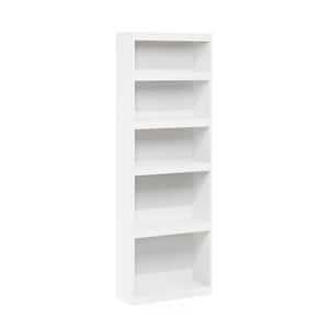 24.5 in. Wide Jaya White Enhanced Home 5 Shelf Standard Bookcase