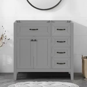 36 in. W. x 18 in. D x 35 in. H Bath Vanity Cabinet without Top in Gray