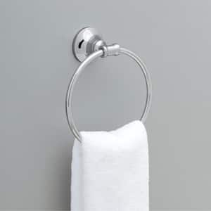 Chamberlain Wall Mount Round Closed Towel Ring Bath Hardware Accessory in Polished Chrome
