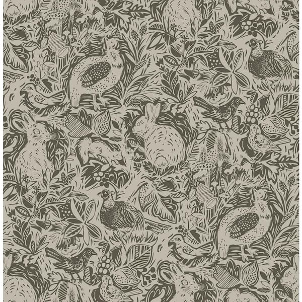 A-Street Prints Revival Brown Fauna Paper Strippable Roll (Covers 56.4 sq. ft.)