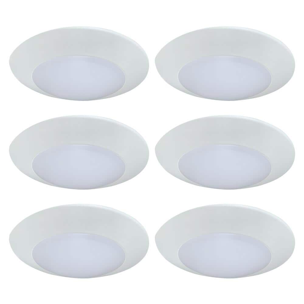 White Frosted Glass 7.5" LED Flush Mount Ceiling Light Set