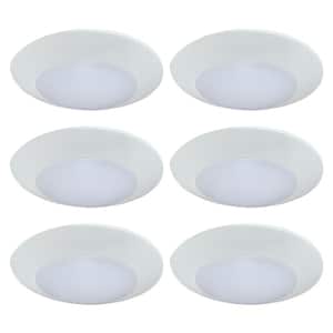 7.5 in. White Integrated LED Miniature Disk Flush Mount Ceiling Light Fixture (6-Pack)