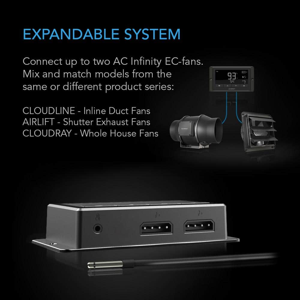 Black Digital Programmable Fan Controller with Remote Programming
