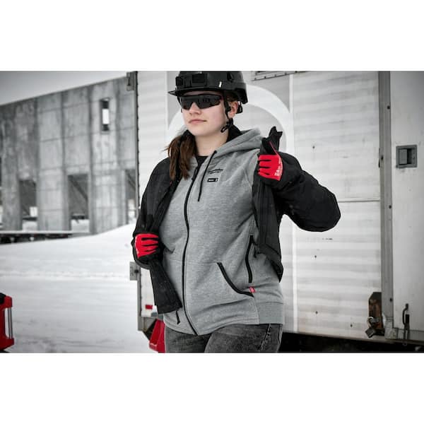 Milwaukee Women's Large M12 12-Volt Lithium-Ion Cordless Black Heated  Jacket Hoodie Kit with (1) 2.0 Ah Battery and Charger 336B-21L - The Home  Depot