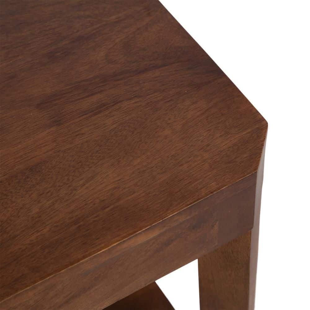 Talcott 16 in. Walnut Brown Rectangle Solid Wood End Table - thumbnail 5