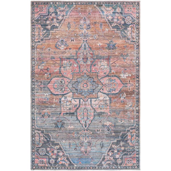 Unique Loom Nostalgia Gem Multi 4 ft. x 6 ft. Machine Washable Area Rug