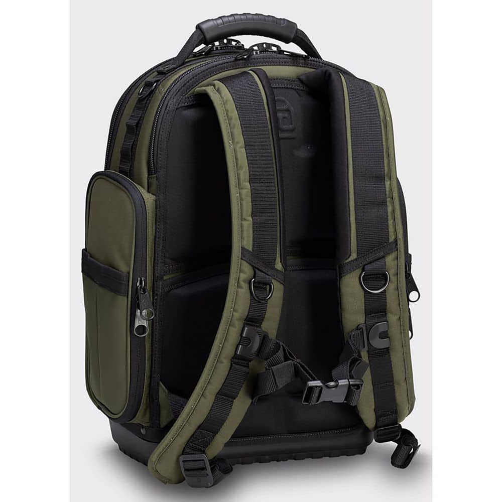 Olive Nylon 16-Inch Zippered Backpack with Padded Handle