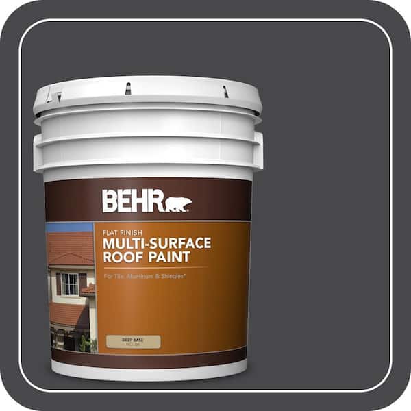 5 gal. #RP-32D Black Slate Flat Multi-Surface Exterior Roof Paint