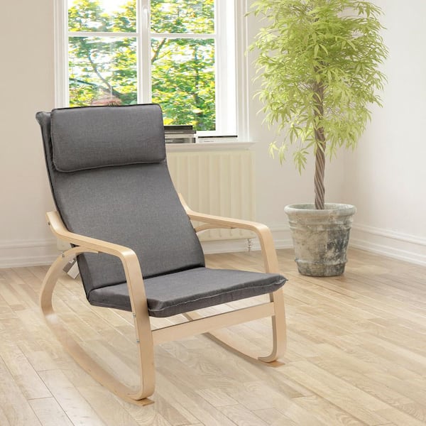 Ikea Poang Rocking Chair Medium Brown with Cushion black