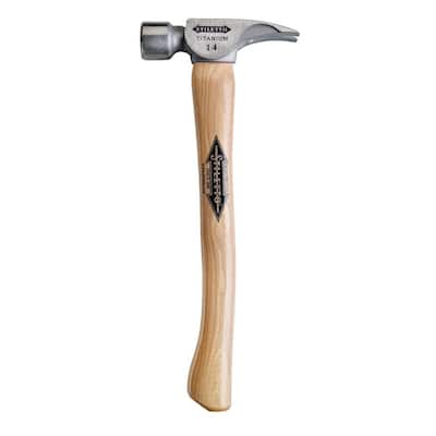 14 oz. Titanium Milled Face Hammer with 16 in. Curved Hickory Handle
