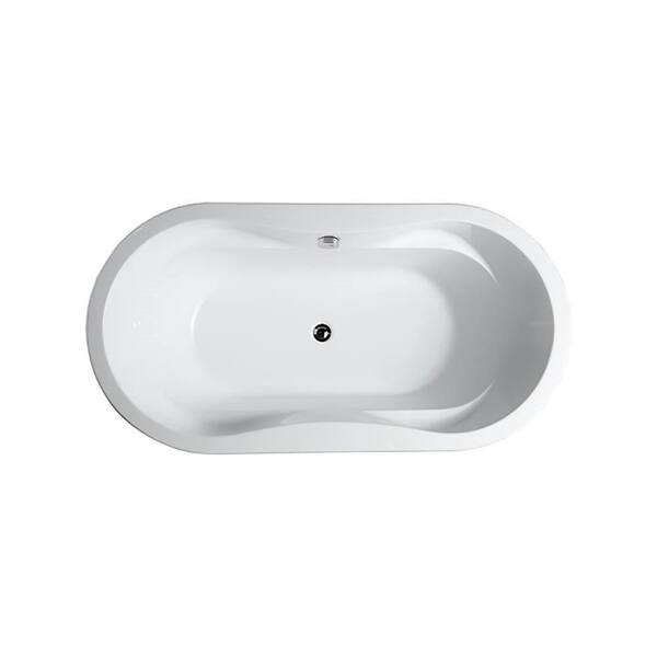 Brescia 65.04 in. Acrylic Flatbottom Non-Whirlpool Freestanding Bathtub in Glossy White Brescia 65.04 in. Acrylic Flatbottom Non-Whirlpool Freestanding Bathtub in Glossy White