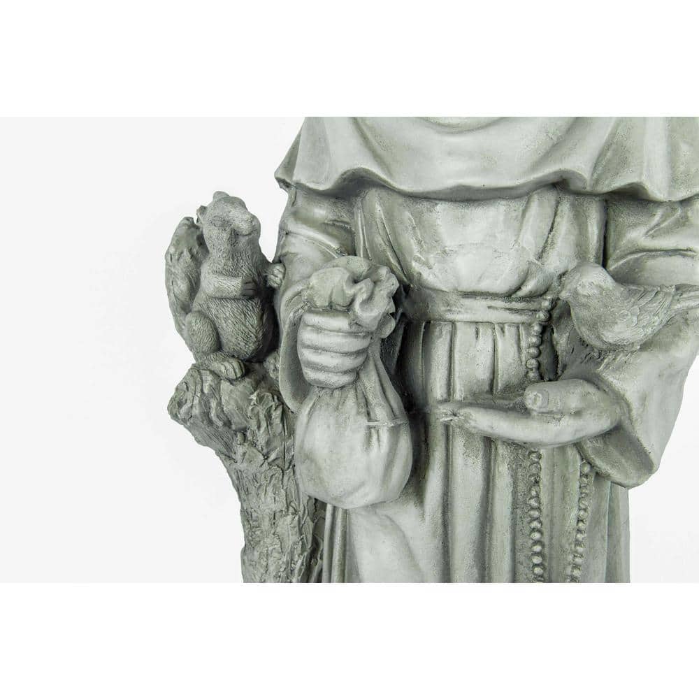 31" Gray Magnesium Oxide Saint Francis Garden Statue