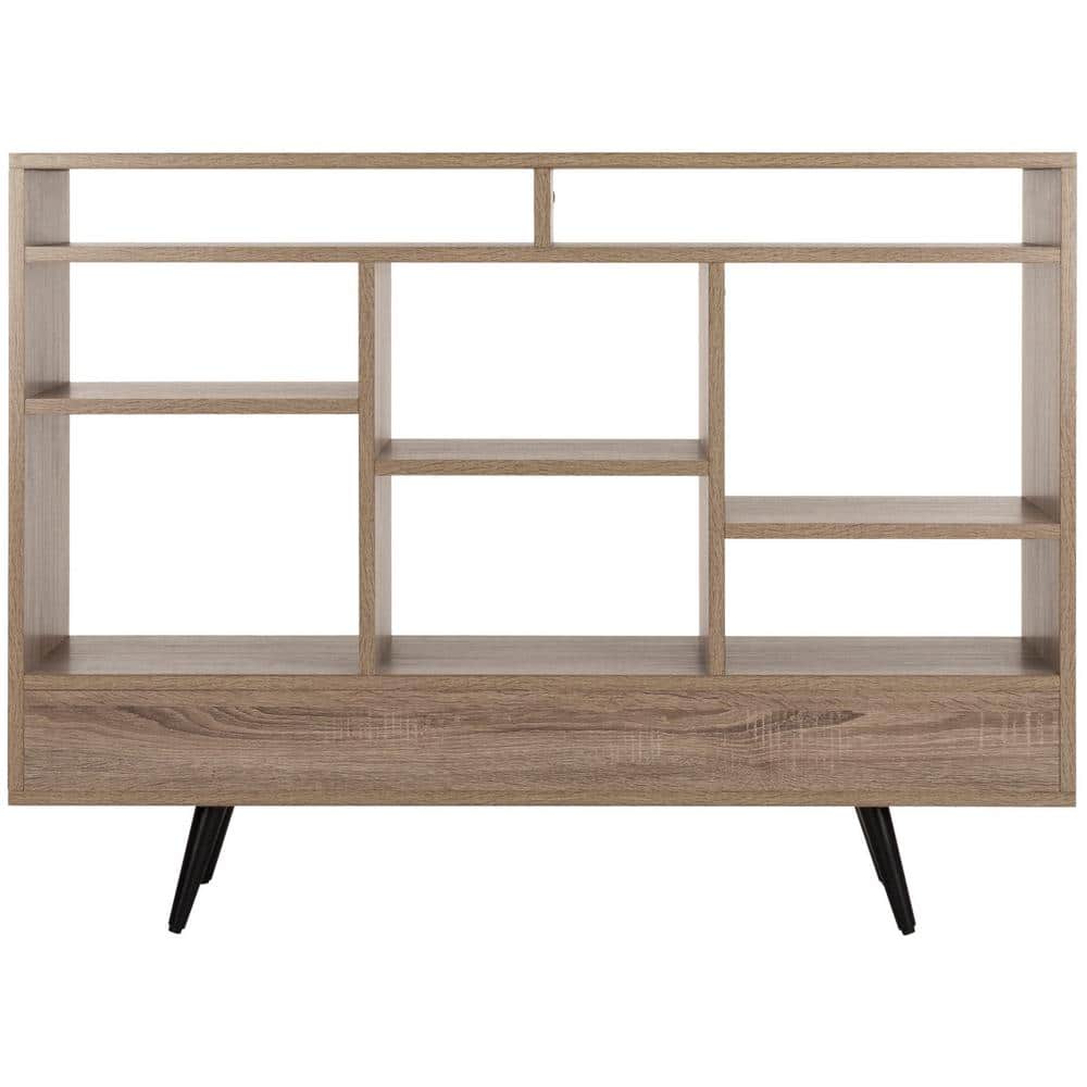 Dubai Collector's Fair Inspired Oak and Black Mid Century Etagere