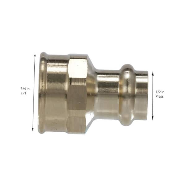 ProPress 1/2 in. Press x 3/4 in. FPT Zero-Lead Bronze Adapter (10-Pack)