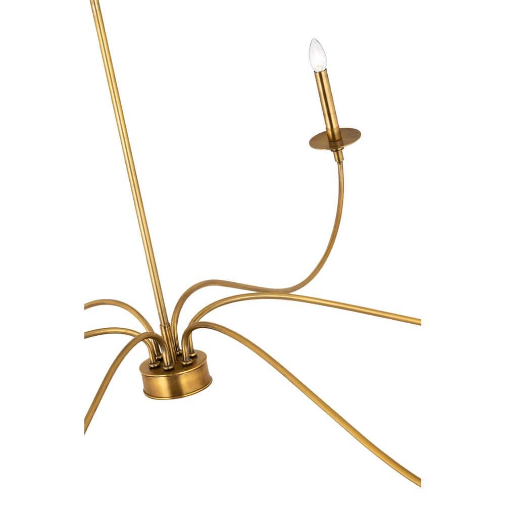 Elegant Rubbed Brass 6-Light Traditional Chandelier