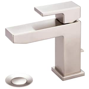 Mod Single Hole Single-Handle Bathroom Faucet in Brushed Nickel with Drain Assembly