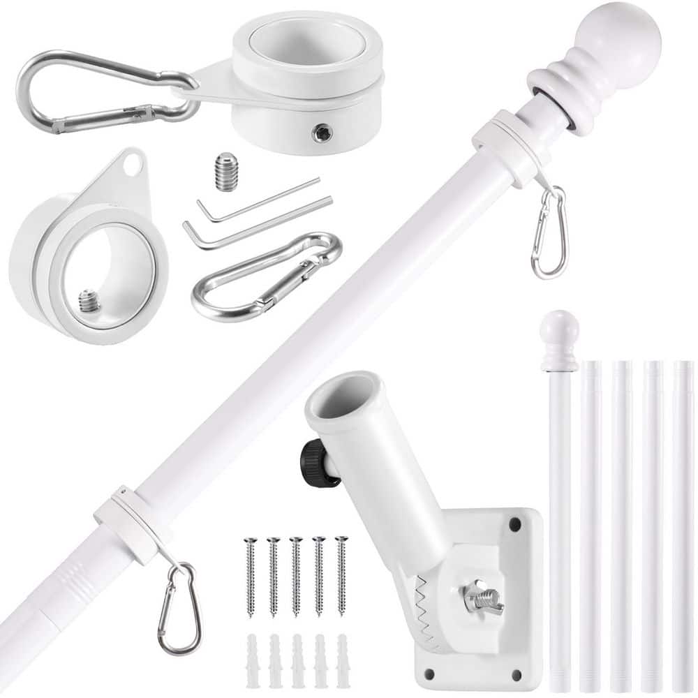 6 ft. Thickened Stainless Steel Flagpole Kit with Anti-Wrap Spinning Flag Pole Ring Clips, Adjustable Multi-Position price history on PriceWatchPro