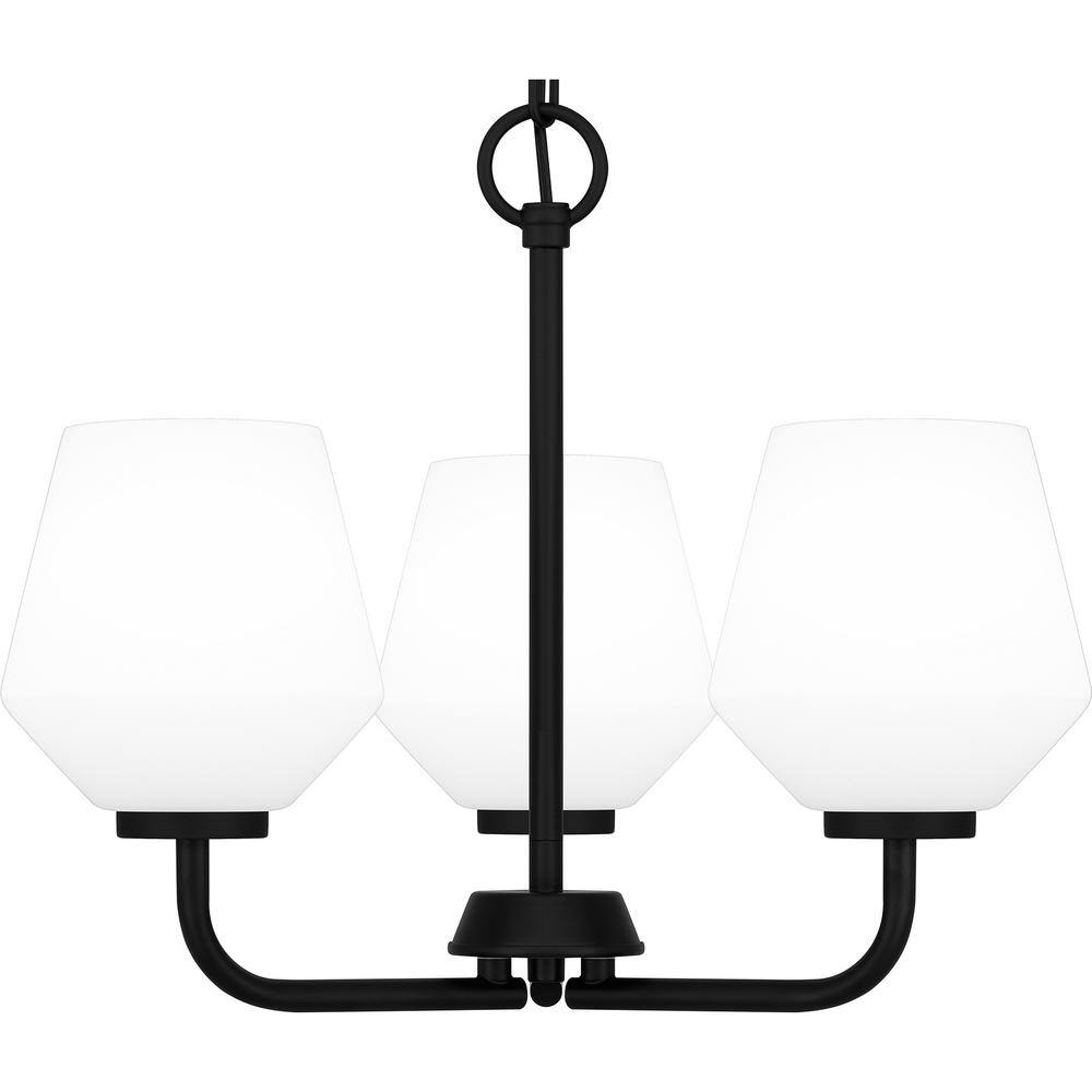 Nielson Matte Black 3-Light Glass Pendant