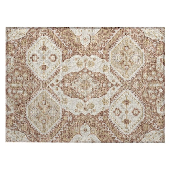 Chantille Machine Washable Indoor/Outdoor Abstract ACN3103 Rust 3 ft. x 4 ft. Area Rug