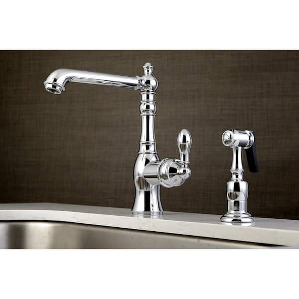 American Classic Single-Handle Standard Kitchen Faucet with Side Sprayer in Chrome
