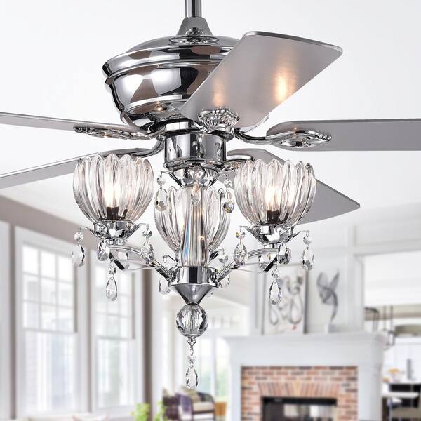 silver orchid chandelier fan