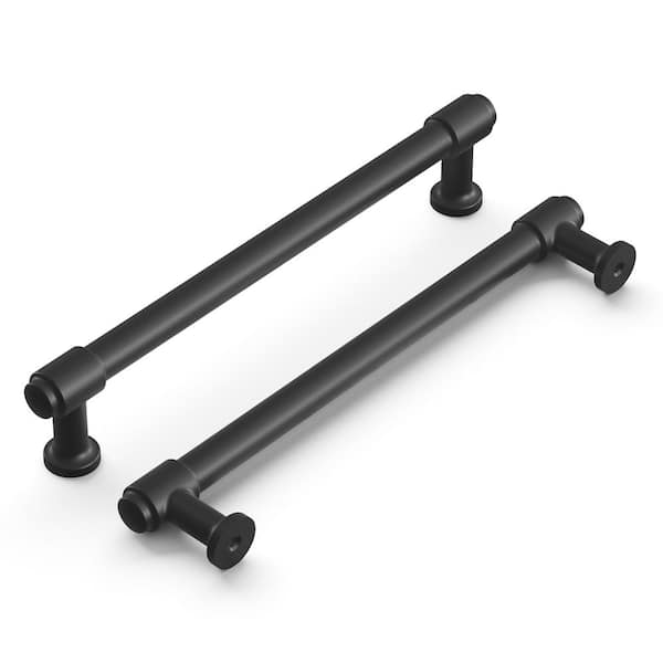 HICKORY HARDWARE Piper 6-5/16 in. (160 mm) Matte Black Cabinet Pull (10-Pack)