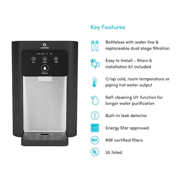 Avalon Electric Touch Countertop, Countertop Bottleless Hot And Cold Water Dispenser