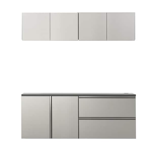 Klair Living 64 in. W x 72 in. H x 20 in. D Nova Series Wood Wall Mounted Garage Storage System in Metallic Grey