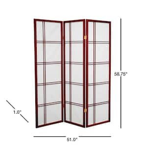 5 ft. Rosewood 3-Panel Room Divider