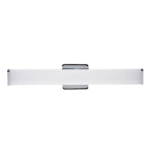 24 in. Chrome LED Vanity Light Bar Selectable Warm White to Daylight Bathroom Lighting 120-277v 1650 Lumens