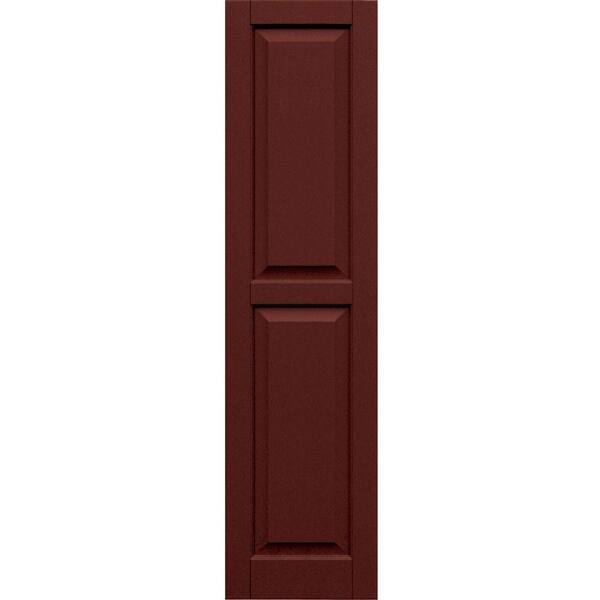 Winworks Wood Composite 15 in. x 59 in. Raised Panel Shutters Pair #650 Board and Batten Red
