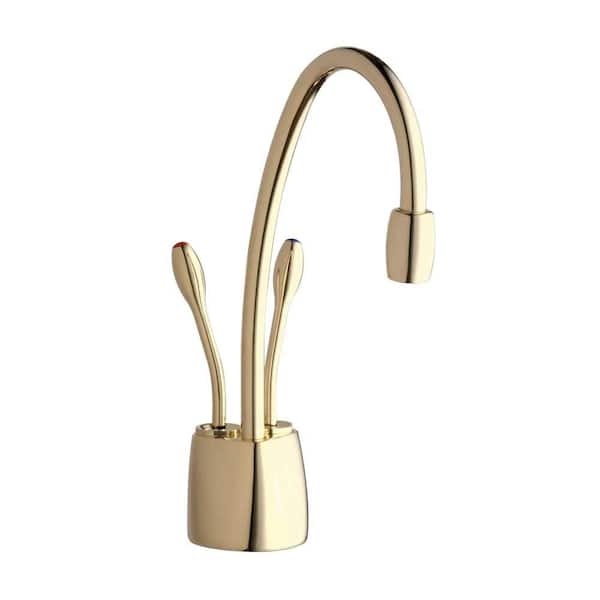InSinkErator Indulge Contemporary Series 2-Handle 8.4 in. Faucet for Instant Hot & Cold Water Dispenser in French Gold
