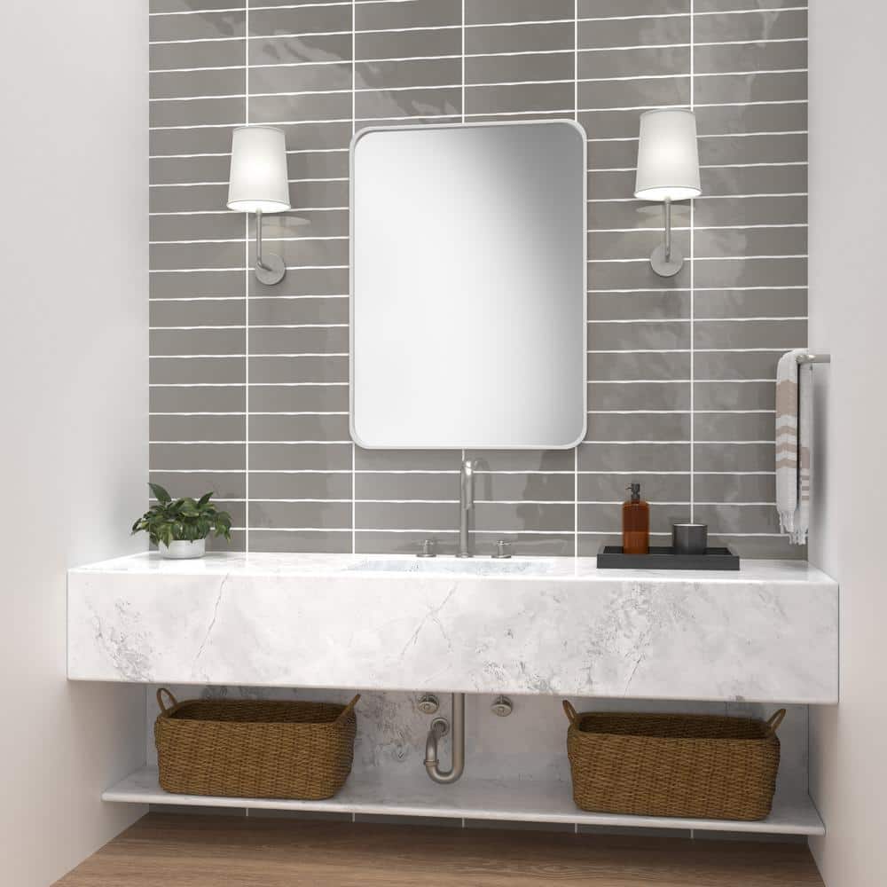 Pebble Shore Glossy Ceramic Subway Wall Tile 3" x 12"