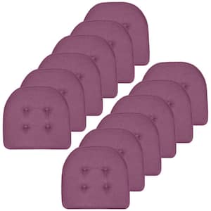 Solid U-Shape Memory Foam 17 in. x 16 in. Non-Slip Indoor/Outdoor Chair Seat Cushion (12-Pack), Purple