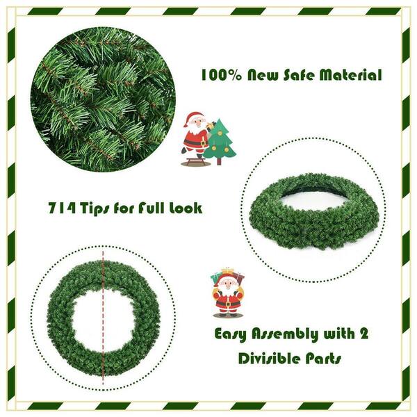 ANGELES HOME 48 in. Green Pre-Lit LED Artificial Christmas Wreath M22-8CM821  - The Home Depot