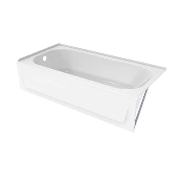 Bootzcast 60 in. x 30 in. Soaking Alcove Bathtub with Left Drain in White