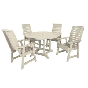 Weatherly Whitewash 5-Piece Recycled Plastic Round Outdoor Dining Set